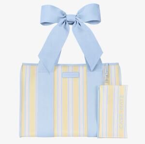 Case-Mate Cabana Stripe Blue Bow Jelly Tote Waterproof Beach Bag Gym Travel NWT